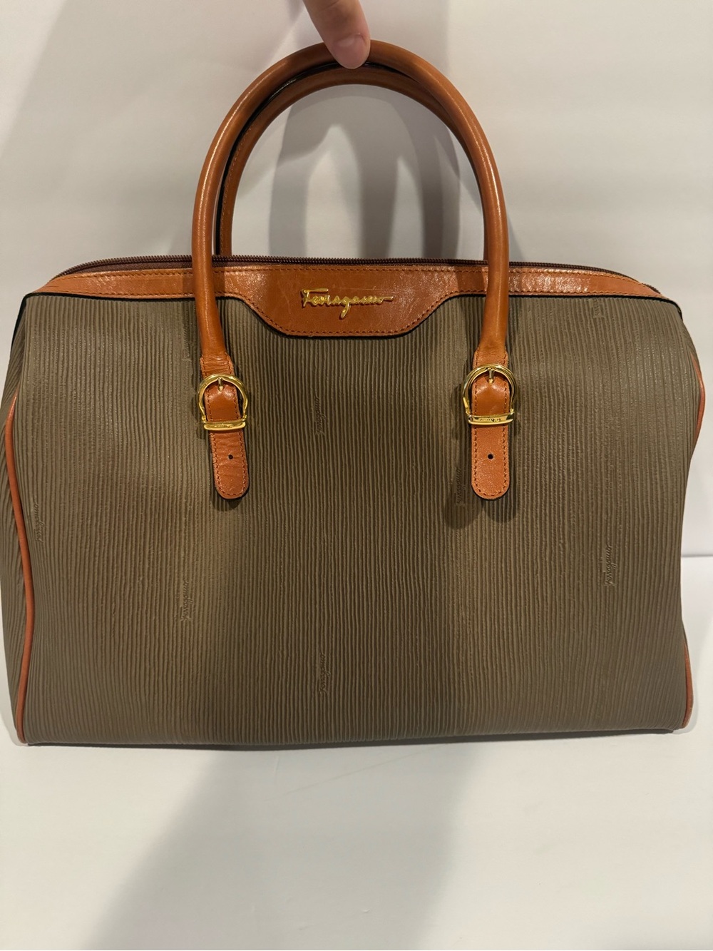 Ferragamo leather doctor bag